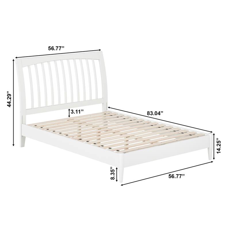 Orleans Solid Wood Low Profile Sleigh Platform Bed