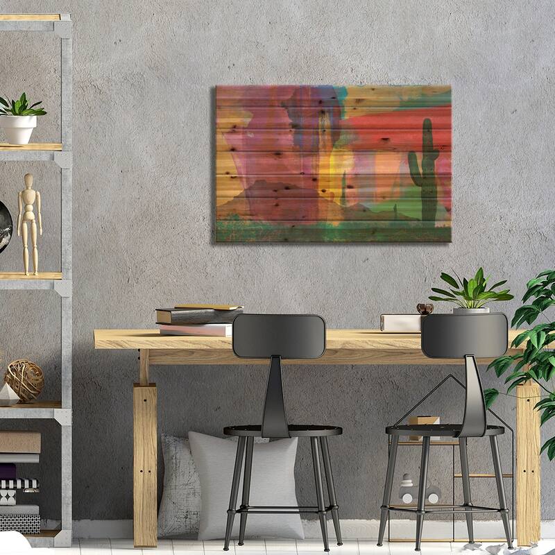 Mesa Abstract Print On Wood by Sisa Jasper - Multi-Color