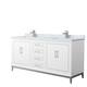 Option White, Nickel Trim, Carrara Marble Top