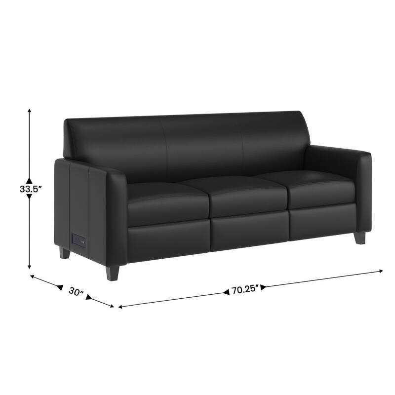 Upholstered Reception Set with Charging Stations - 30"D x 31" - 70.25"W x 33.5"H