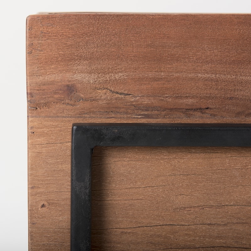 Jadine Set of 2 Beige Wood w/ Black Metal Arch Frames