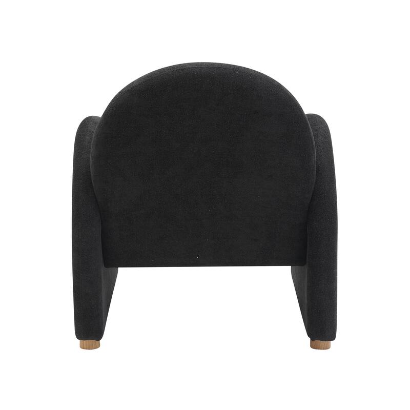 Modern Boucle Accent Armchair - Comfortable Upholstered Lounge Chair with Curved Armrests, Stylish Minimalist Chair