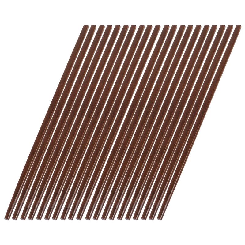 10 Pairs 9.7" Long Restaurant Home Kitchen Brown Wood Chopsticks Dishware - Brown