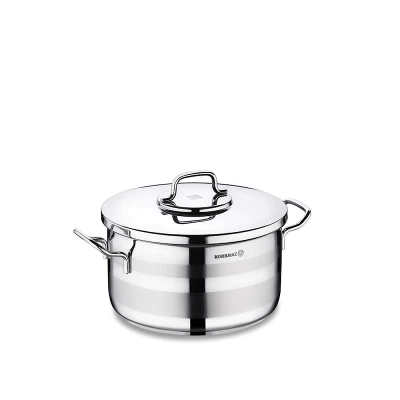 Korkmaz Astra2 Stainless Steel Pot with Lid, High-Performance - 7.5 Quart