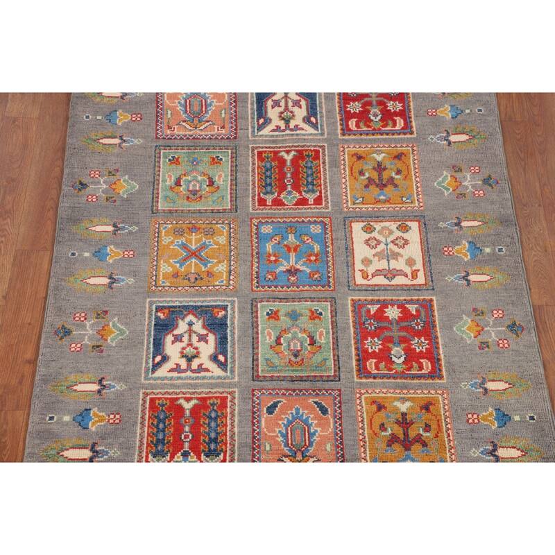 Garden Design Kazak Oriental Accent Rug Handmade Wool Carpet - 3'7" x 4'11"