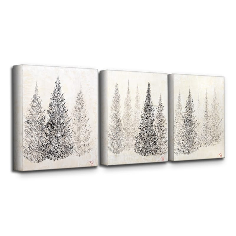 'Monoscape XXVIII' 3 Piece Wrapped Canvas Wall Art Set by Karen Biery