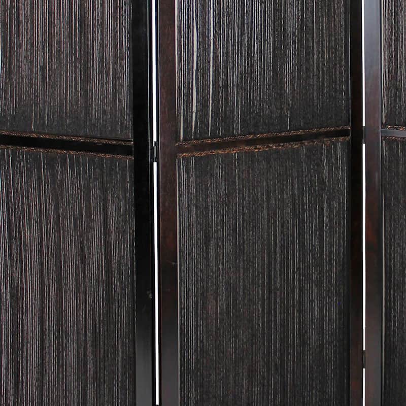 Yetta 72 x 72 Indoor Outdoor Folding Screen Room Divider, Handmade, Brown