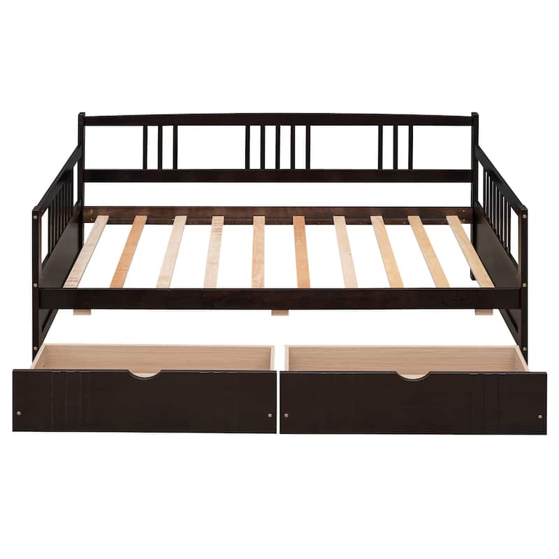 Daybed Wood Bed with Two Drawers