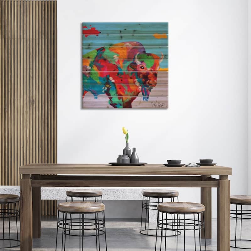 As Far As The Eye Can See Print On Wood by Tracy Miller - Multi-Color
