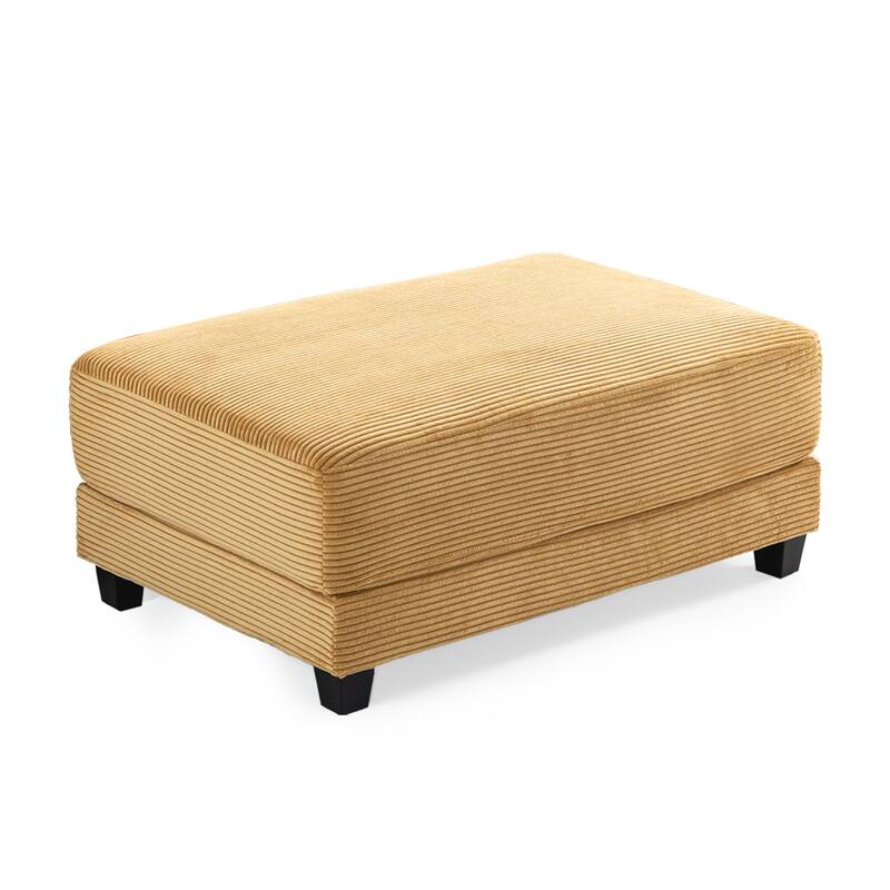 The Contemporary Oversized Corduroy Ottoman - Yellow