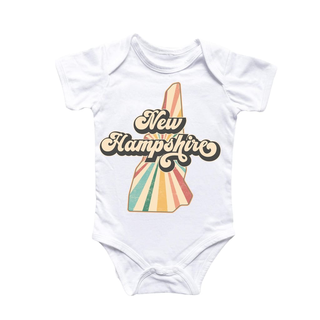New Hampshire Retro - Baby Boy Girl Clothes Infant Bodysuit Funny Cute Newborn