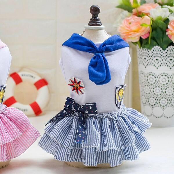 Shop Summer Dog Dress Costumes Pet Clothes Puppy Teddy Classic Sailor Skirt Blue Xl On Sale Overstock 28954902