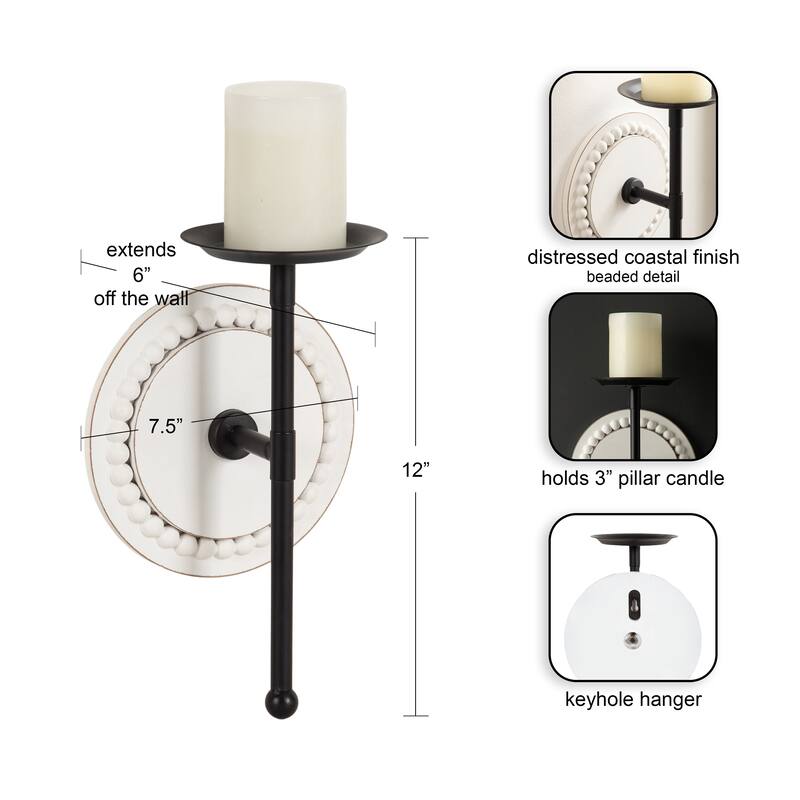 Kate and Laurel Letta Wood/Metal Sconce