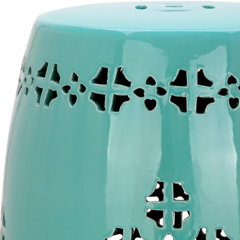 SAFAVIEH Gudrun Antique White Ceramic Decorative Garden Stool