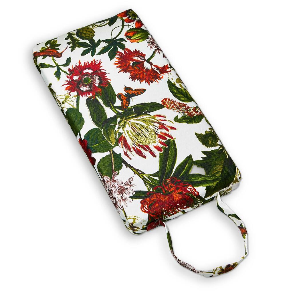 In The Garden Botanical Kneeler Pad Multicolor Cotton Garden Accessory 2 in H x 17.5 in L x 9 in W Wipe Clean