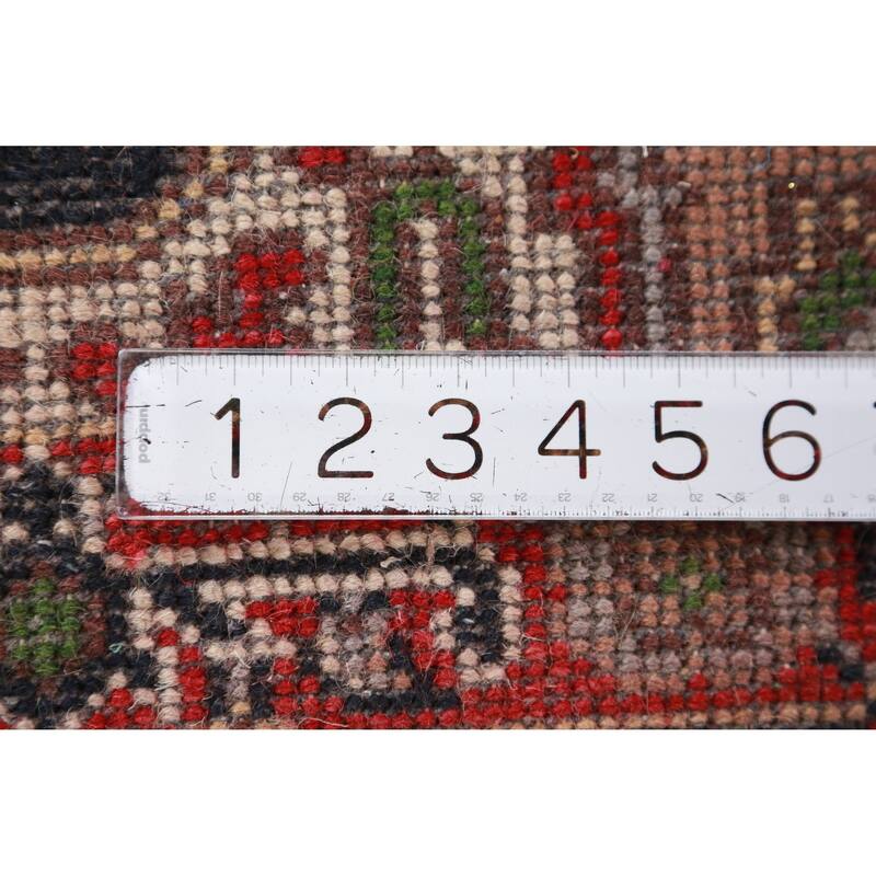 Hand Knotted Oriental 100% Wool Carpet Traditional Medallion Navy Blue & Blues Heriz (serapi) Area Rug - 3' 0'' X 2' 0''