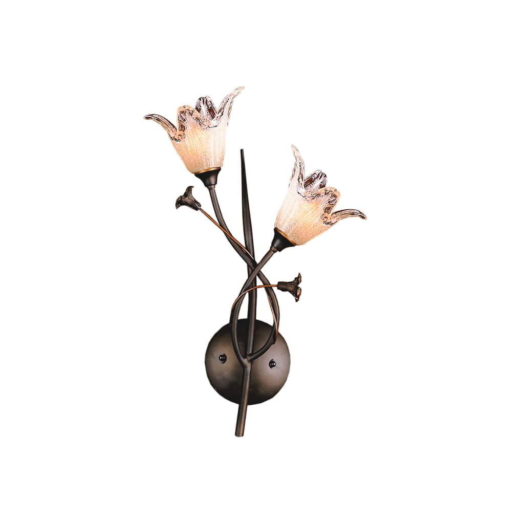 Fioritura 16'' High 2-Light Sconce - Aged Bronze - 16 inch Tall