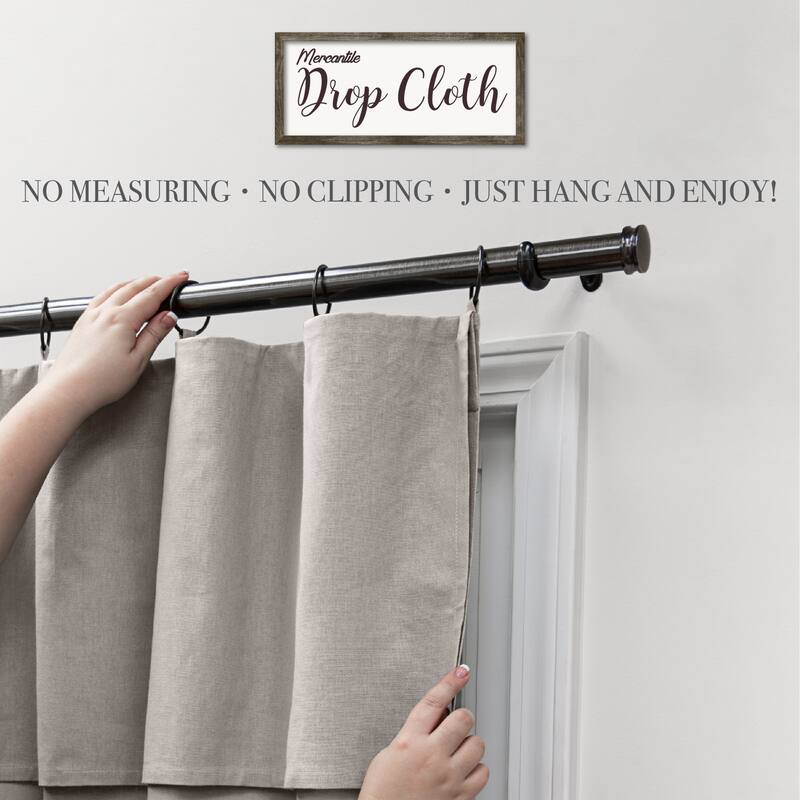 Mercantile Farmhouse Drop Cloth Curtain Panel