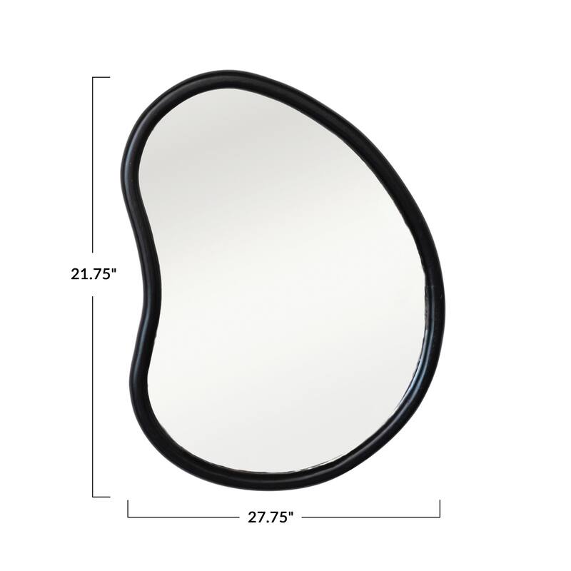 Mango Wood Framed Wall Mirror - 27.8"L x 1.0"W x 21.8"H