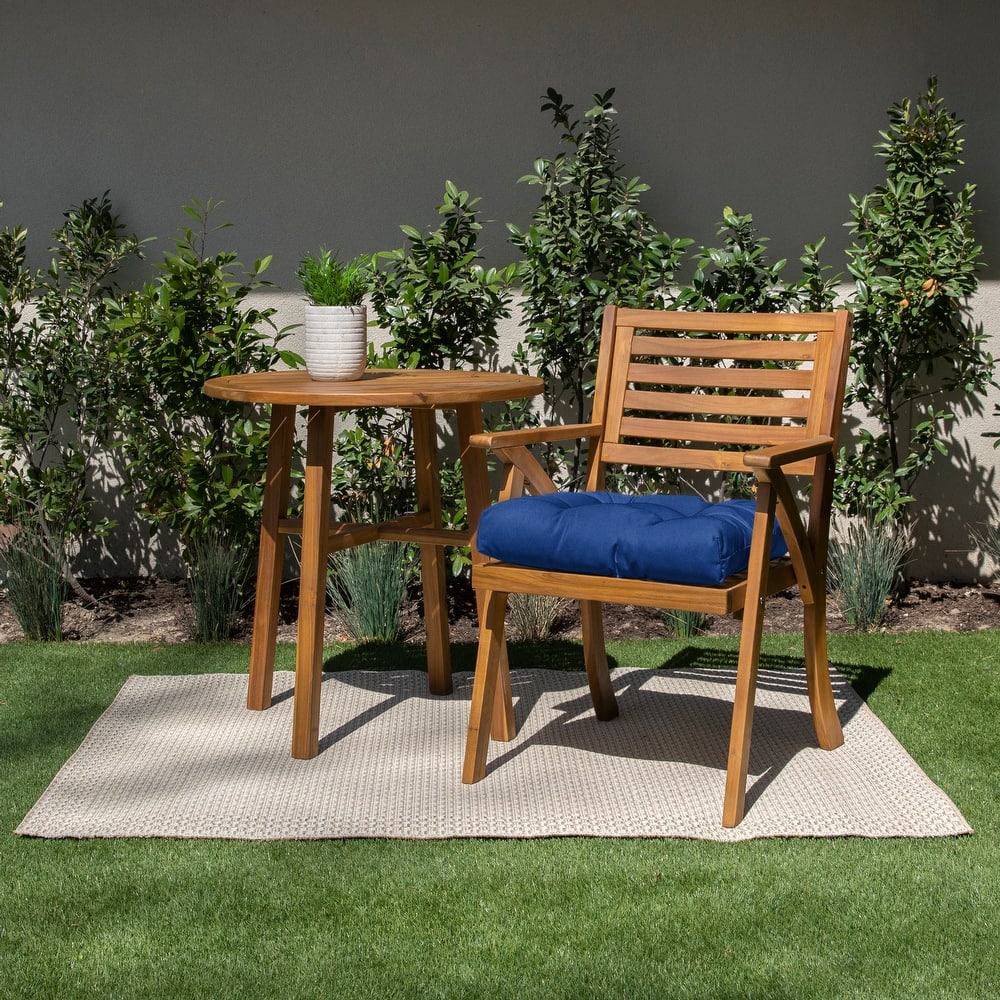 Sorra Home Tufted Chair Cushion Round U-Shaped Back 16 x 16 x 3"