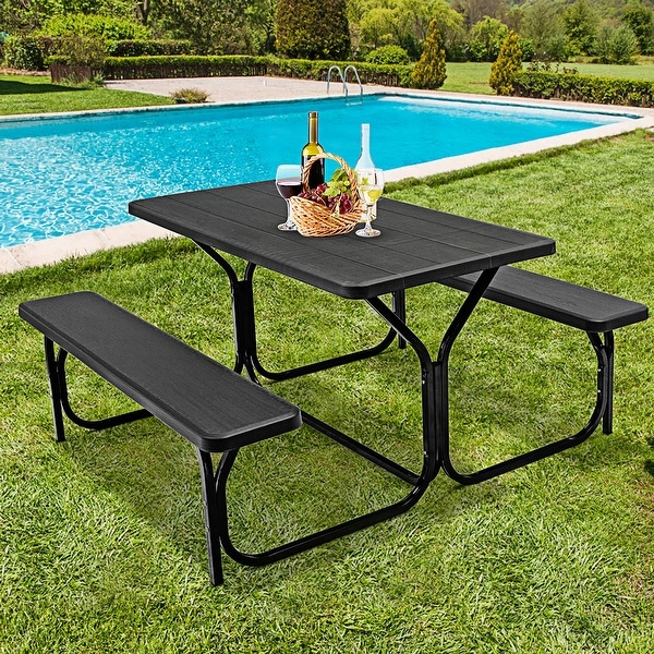 Costway Picnic Table Bench Set Outdoor Backyard Patio Garden Party