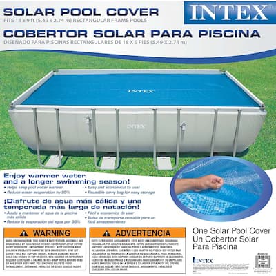 Intex Solar Cover for 18ft X 9ft Rectangular Frame Pools, Measures 17' 8" X 8' 4"