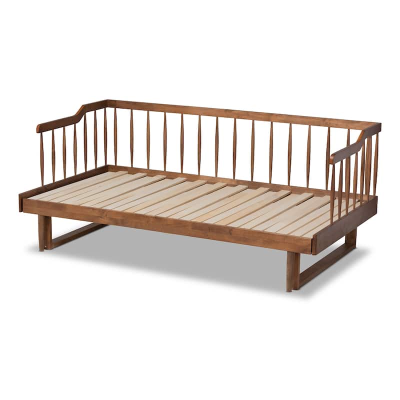 Muriel Modern and Transitional Expandable Twin to King Spindle Daybed
