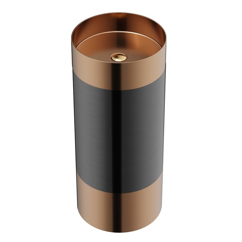Karran USA CCP300 Cinox 15" Circular Stainless Steel Pedestal Bathroom - Brushed Copper / Gunmetal Grey