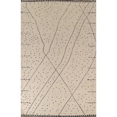 Moroccan Oriental Area Rug Handmade Wool Carpet - 6'9"x 10'8"