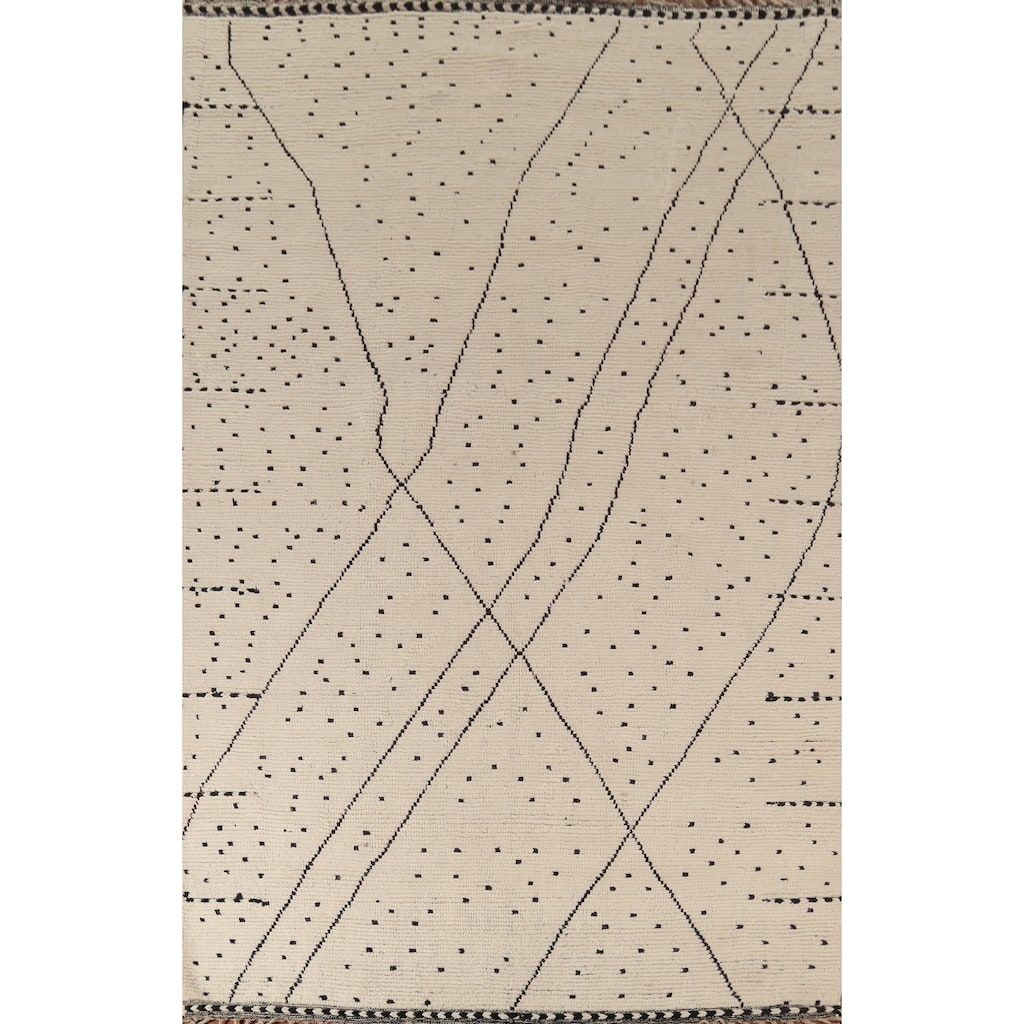 Moroccan Oriental Area Rug Handmade Wool Carpet - 6'9"x 10'8"