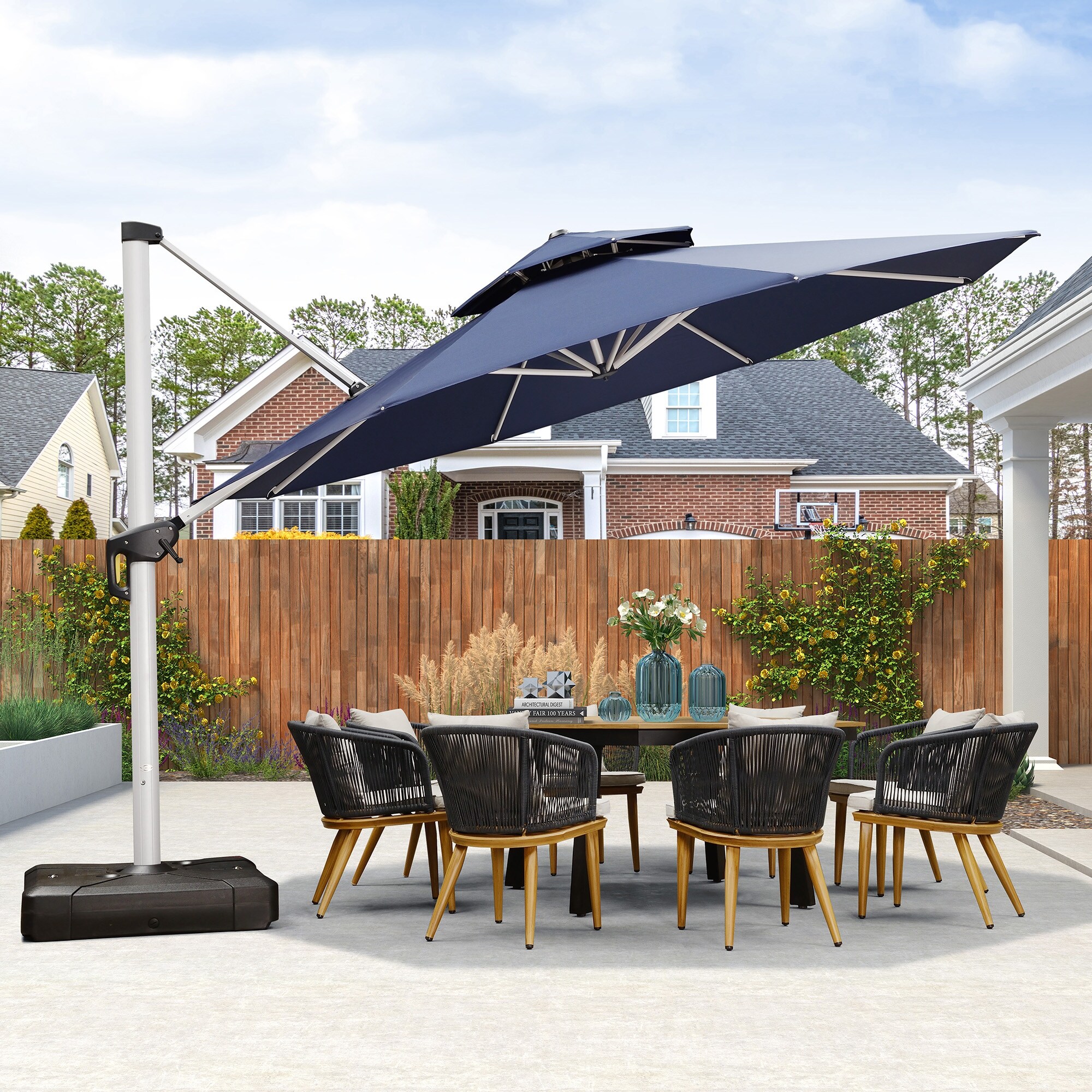 Purple leaf offset patio umbrella base shop