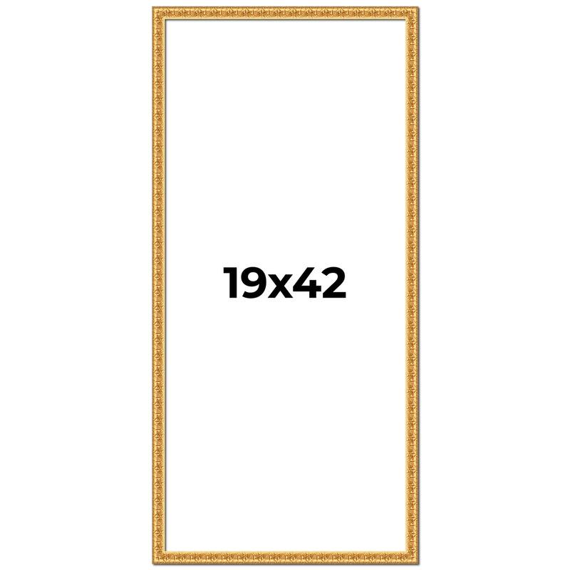 19x42 Frame Gold Real Wood Picture Frame Width 1 inches | Interior