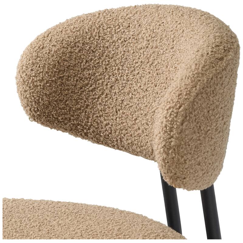 Bayville 27 Inch Faux Shearling Fabric Upholstered Swivel Counter Stool (Set of 2)