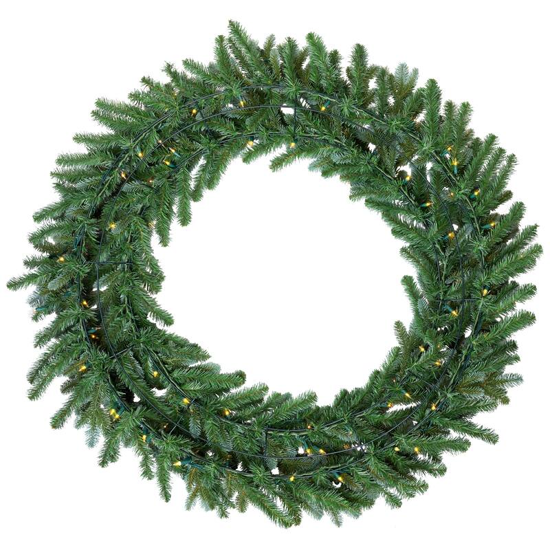 Pre-Lit Artificial Blue Spruce Christmas Wreath - 48" - Clear