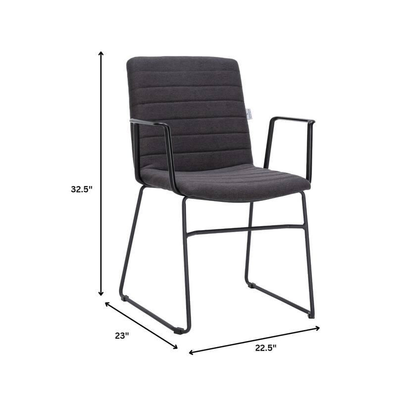 Zylar Ergonomic Guest Chair with Leather, Stainless Steel Base, High-Density Foam, Modern Design for Office or Waiting Room