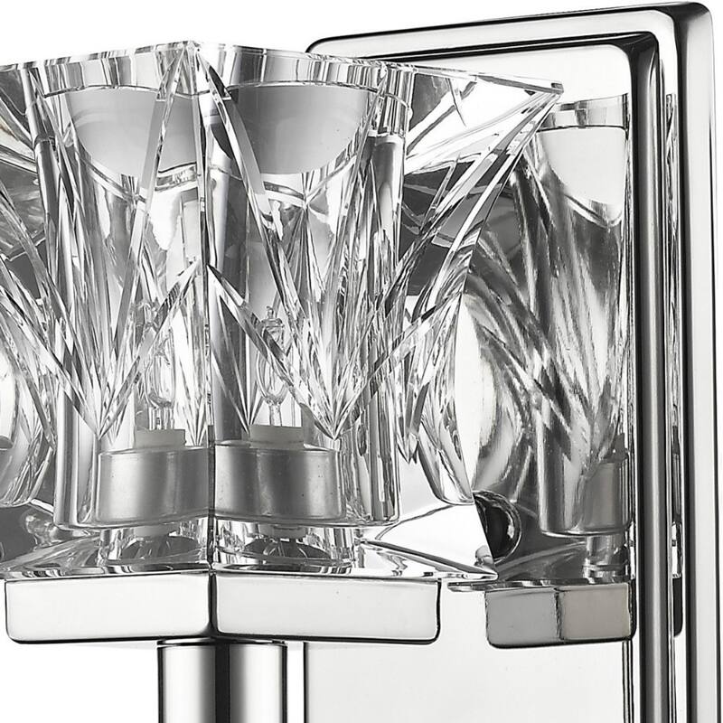Hardwired Polished Nickel Wall Sconce Light with G9 LED Bulb and Crystal Shade Dimmable Indoor Fixture - 8" H x 4.5" W