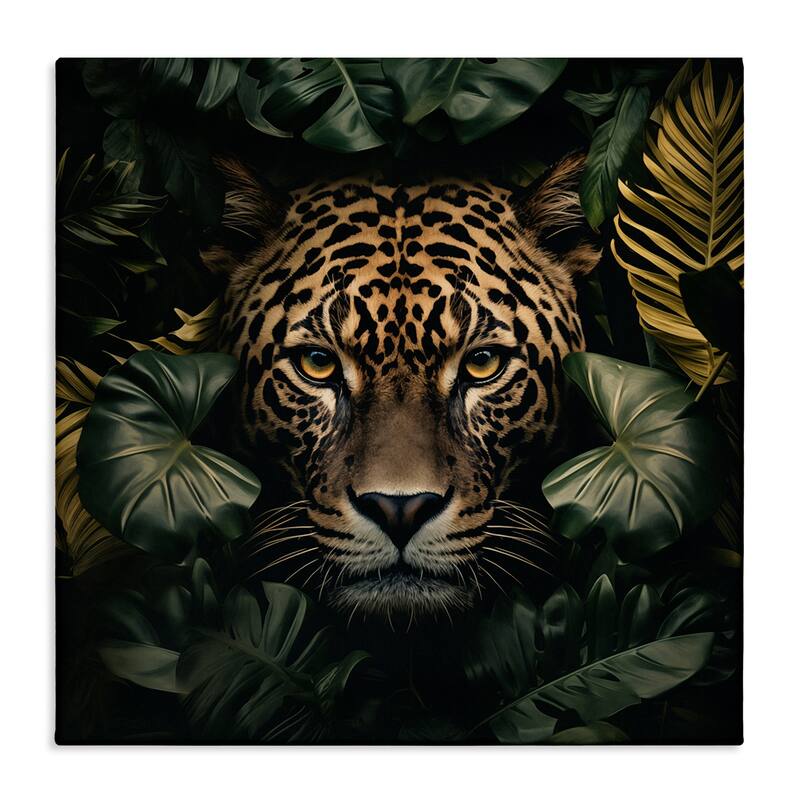 Stupell Leopard in Exotic Palms Canvas Wall Art Design By Heidi Kuntz - 30 x 30