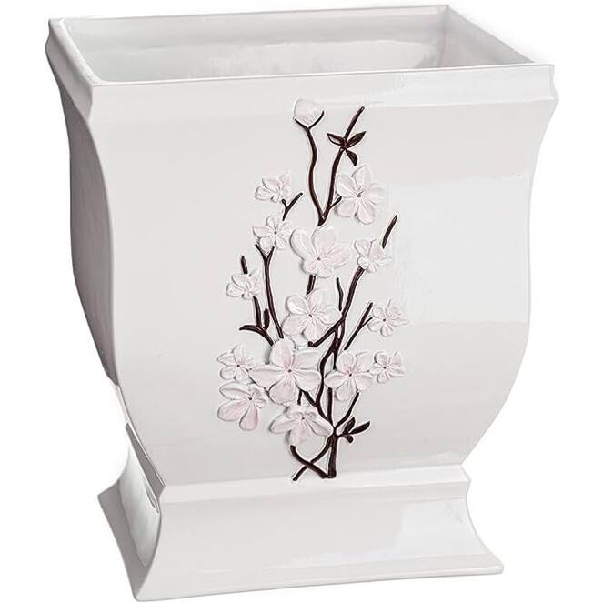 Creative Scents Vanda White Decorative Elegant Designed Wastebasket
