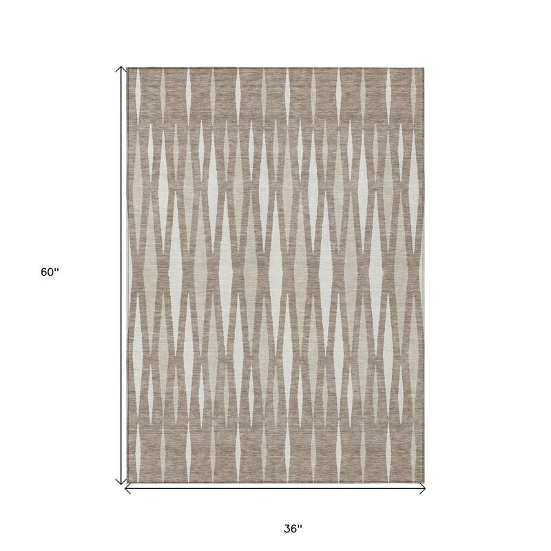 HomeRoots Geometric Transitional Rectangle Outdoor Rug