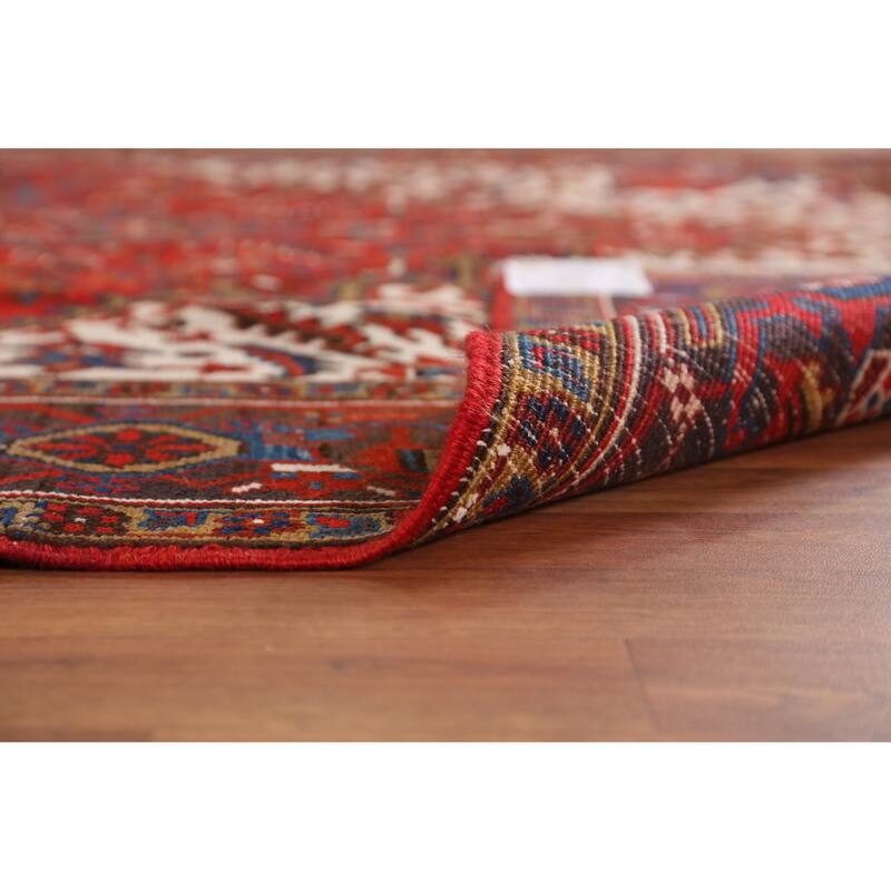 Hand Knotted Oriental 100% Wool Carpet Traditional Medallion Red Heriz Area Rug - 10' 4'' X 7' 1''