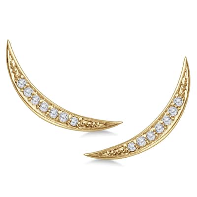 Marquee 1/8 Carat TW Diamond Climber Earrings Set in 14K Yellow Gold
