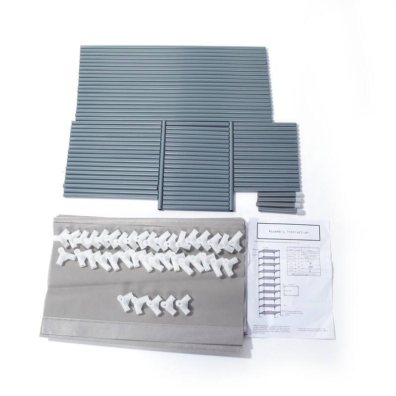 Simple Assembly 10 Tiers Non-woven Fabric Shoe Rack Gray - 10-tier
