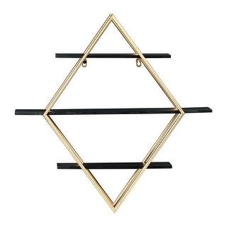 Diamond Wall Rack Wood and Iron Diamond Wall Shelf - Bed Bath & Beyond - 35779615