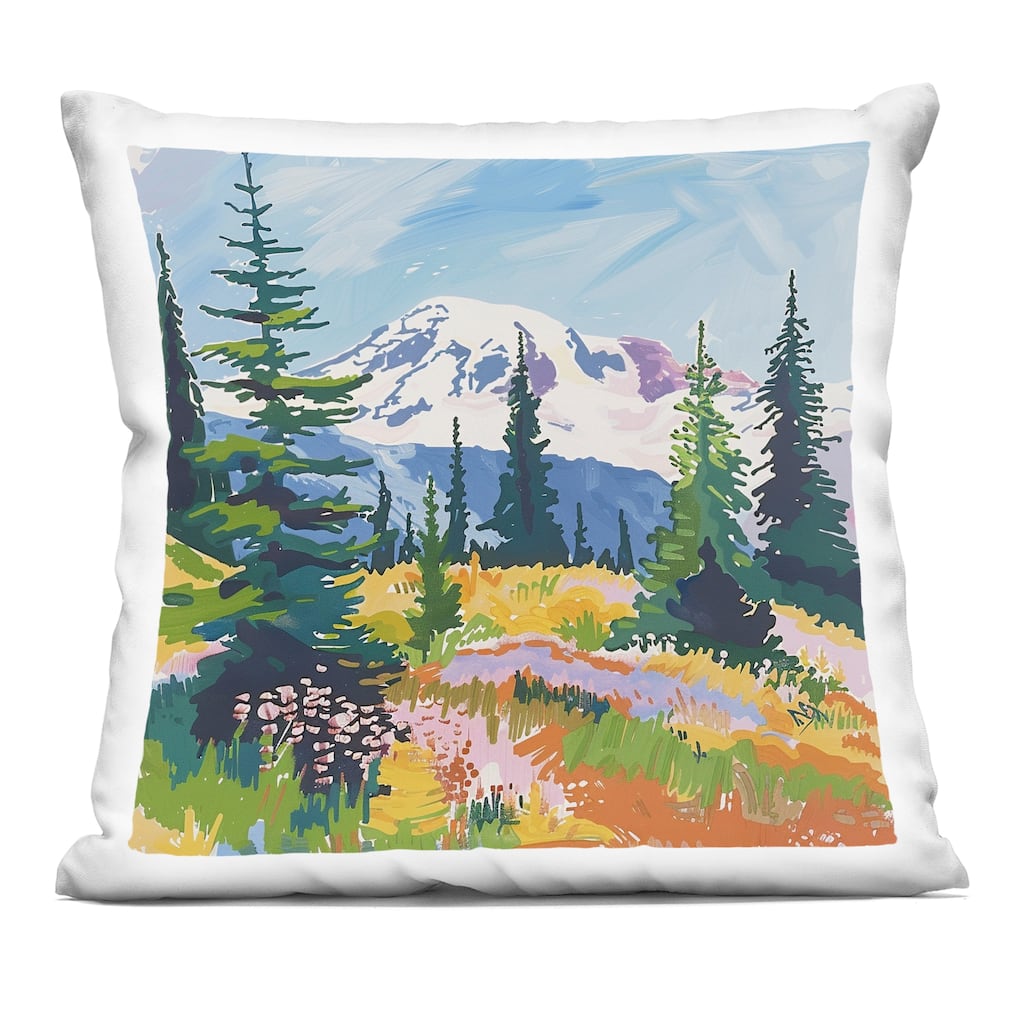 Stupell Peaceful Mountain Valley Scenery Decorative Printed Throw Pillow Design by Walker Noble