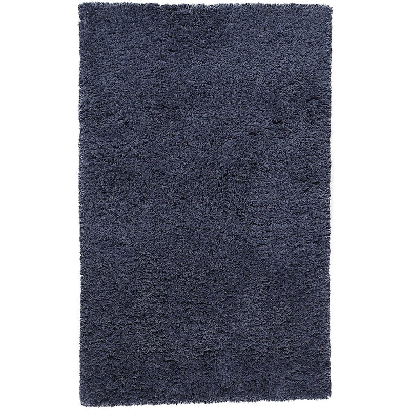 Feizy FZRG87548 Shag 9' x 12' Cotton Hand Tufted Solid Rectangle Area - Navy