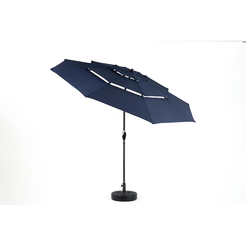 Aluminium 10ft 3 Tier Auto-tilt Umbrella ,Outdoor Patio Umbrella - Market Table Pool Deck Umbrella (Base Not Included)