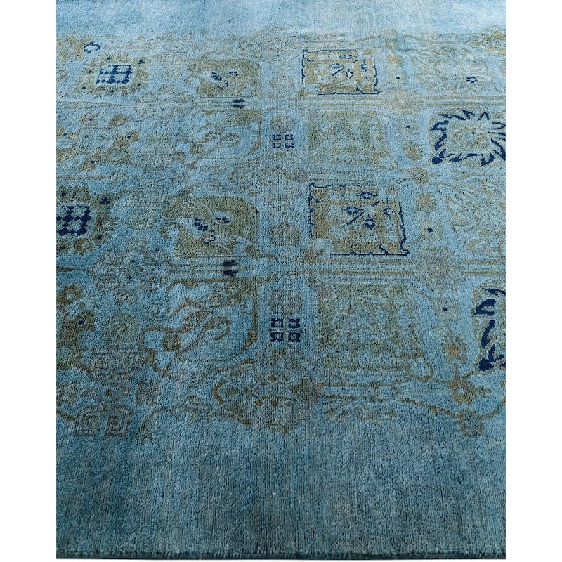 Vibrance One-of-a-Kind Hand-Knotted Area Rug - Blue, 3' 10" x 5' 8" - 3' 10" x 5' 8"