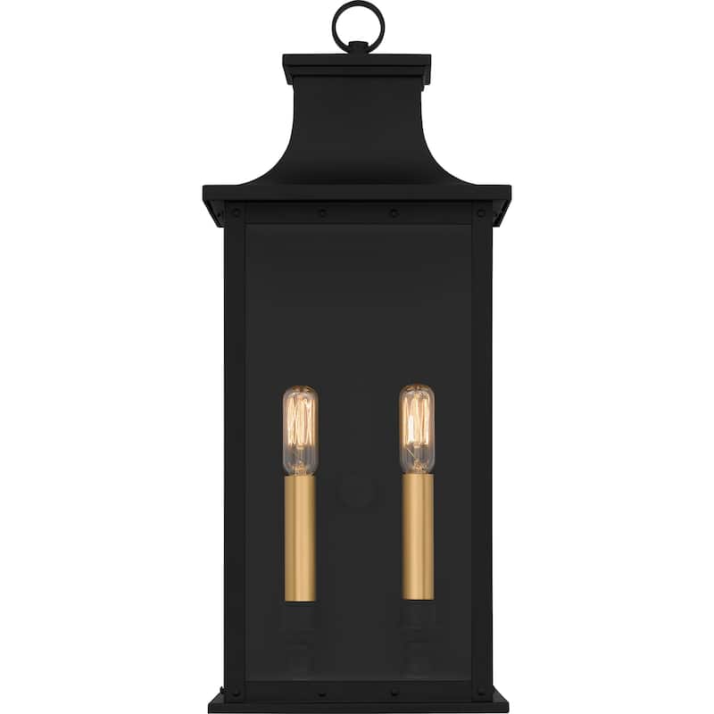 Abernathy 2-Light Matte Black Outdoor Wall Lantern