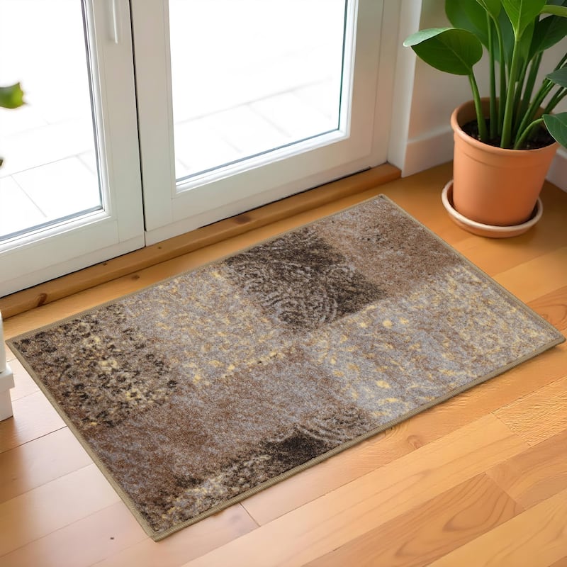 Superior Skinner Printed Non-Slip Indoor Area Rug - 2' x 3' - Beige/Grey