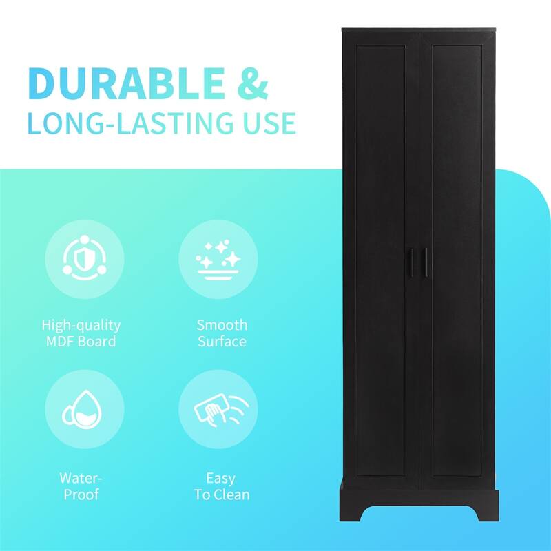 Storage Cabinet with Two Doors for Bathroom,Office,Adjustable Shelf